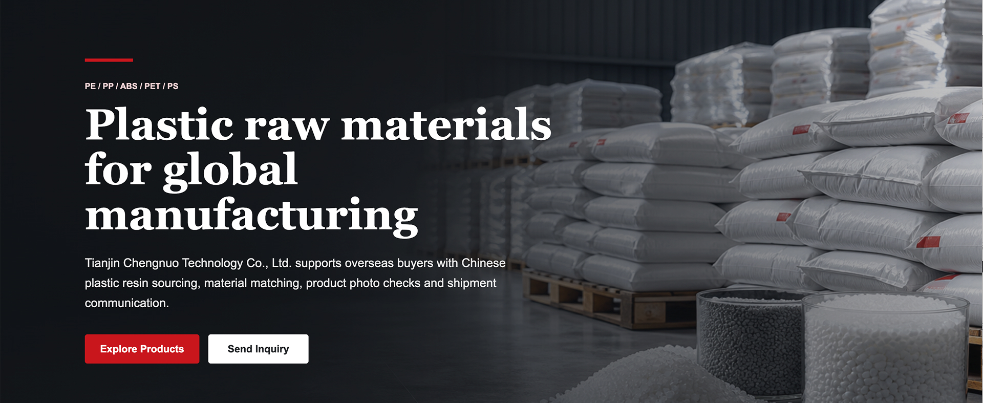 Tianjin Chengnuo Technology Co., Ltd. supports overseas buyers with Chinese plastic resin sourcing, material matching, product photo checks and shipment communication